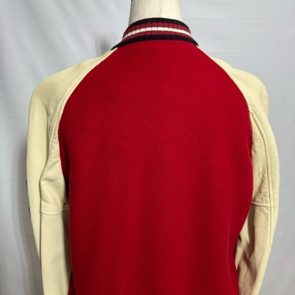 Coach • Varsity Wool & Leather Rocket Ship Patch Bomber Jacket US 6 RARE EUC